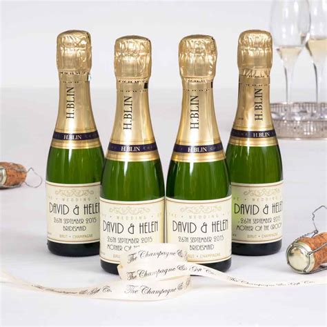 small bottle of champagne